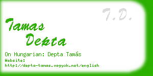 tamas depta business card